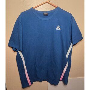 Le Coq Sportif Men's 100% Cotton Tee with Ombre Side Stripe Size XL Deadstock